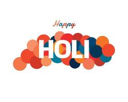 Flat Happy Holi With Colorful Circle vector