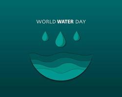 World Water Day With Water Drip And Wave Papercut vector