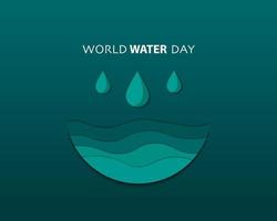 World Water Day With Water Drip And Wave Papercut vector