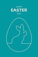 Happy Easter Day Line Art Flat vector