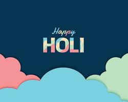 Happy Holi With Colorful Cloud vector