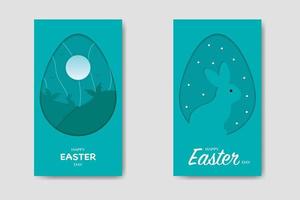 plantilla de historia de paquete de feliz día de pascua vector