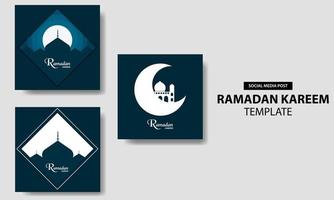 Ramadan Kareem Social Media Post Template Bundle vector