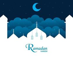 Ramadan Kareem Greeting Template Flat vector