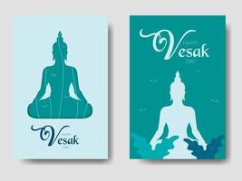 Happy Vesak Day Bundle Flat Template vector