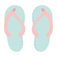 beach flip-flops simple cartoon. Slipper icon vector flat design.