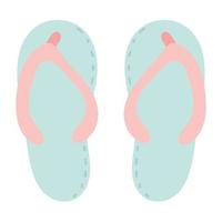 beach flip-flops simple cartoon. Slipper icon vector flat design.