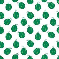 Watermelon seamless pattern. Hand drawn flat cartoon vector illustration. Summer bright, fresh background. Texture for print, wallpaper, textile.