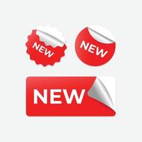 Corner Peel Sticker Vector red baner