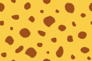 Seamless pattern of wild animal coat color with brown spots on yellow background. vector