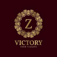 letter Z crest organic luxury circular plants vector logo design