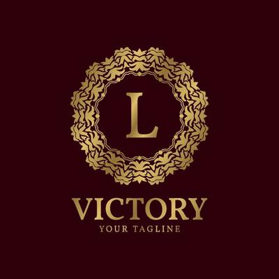 letter L crest organic luxury circular plants vector logo design