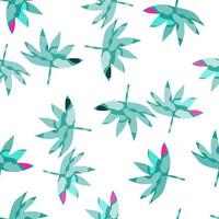 hojas de palma abstractas patrón tropical sin costuras. fondo de pantalla sin fin de hojas creativas. vector