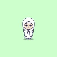 cute girl goes for umrah vector