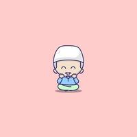 cute cleric illustration vector