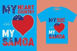 My Heart, My Country, My Samoa. Typography Vector Design