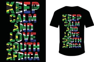 mantén la calma y ama a sudáfrica. diseño vectorial de tipografía