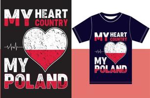 My Heart, My Country, My Poland. Typography Vector Design
