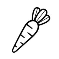 Carrot. Hand drawn icon in sketch doodle style. Isolated vector illustration.