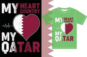 My Heart, My Country, My Qatar. Typography Vector Design