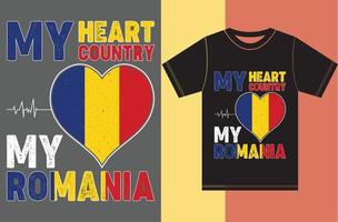 My Heart, My Country, My Romania. Typography Vector Design