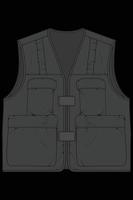 chest vest bag coloring vector, chest vest bag in a sketch style, vector Illustration.