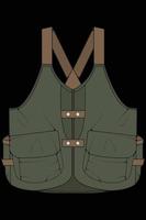 chest vest bag coloring vector, chest vest bag in a sketch style, vector Illustration.