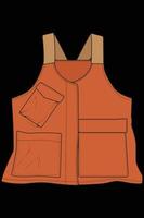 vector de coloración de bolsa de chaleco de pecho, bolsa de chaleco de pecho en un estilo de boceto, ilustración vectorial.
