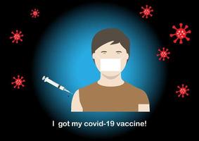Concepts of vaccination protecting from covid-19 pandemic vector