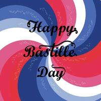 Happy Bastille Day greeting card. vector