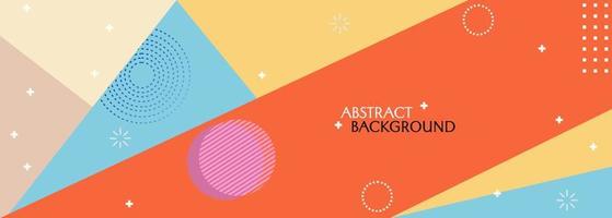 Memphis style geometric abstract background in retro colors. used for the design of event billboards and advertisements vector