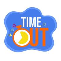 time out advertising badge sticker with clock icon. time out illustration vector
