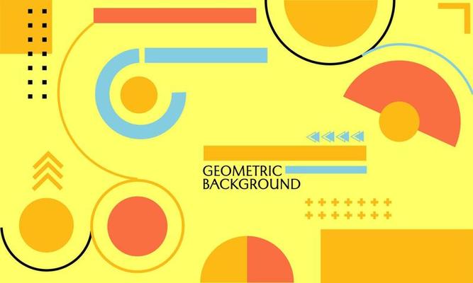 trendy geometric abstract background design with yellow color and dynamic elements