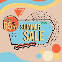 banner de venta de verano de estilo retro. adecuado para anuncios, carteles, vector