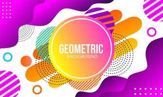 Abstract circle geometry background with purple and orange gradient colors. trendy design for poster, banner, flyer vector