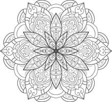 Circular Flower Mandala on White Free Vector