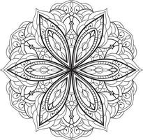 Flower Mandala in black and white background Free Vector