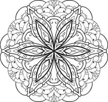 flor mandala en fondo blanco y negro vector libre