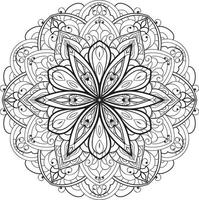 mandala de flor circular en vector libre blanco