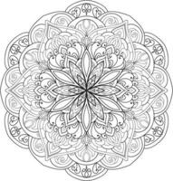 Flower Mandala in black and white background Free Vector