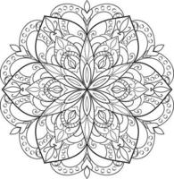 Black and white circle mandala flower Free Vector