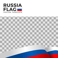 ilustración vectorial de la bandera de rusia con fondo transparente. plantilla de vector de bandera de país.