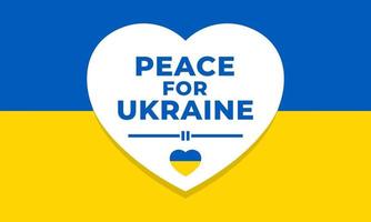 peace for ukraine with ukraine flag forming heart shape. support ukraine vector design.