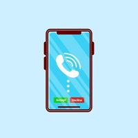 A calling mobile phone flat illustration vector