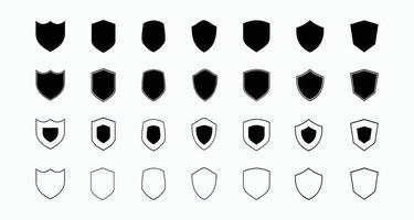 conjunto de icono de escudo, placa de policía, logotipo de seguridad vector