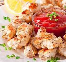 skewers of chicken photo