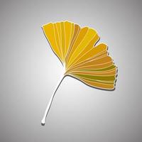 Vector illustration of ginkgo biloba leaf. ink line art design