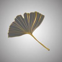 Vector illustration of ginkgo biloba leaf. ink line art design