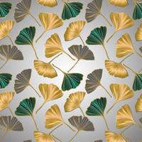 Vector banner of ginkgo biloba leaf. ink line art design. Ginkgo Biloba leaves. Seamless Pattern.