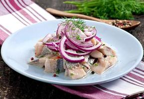 Herring salad with onion photo